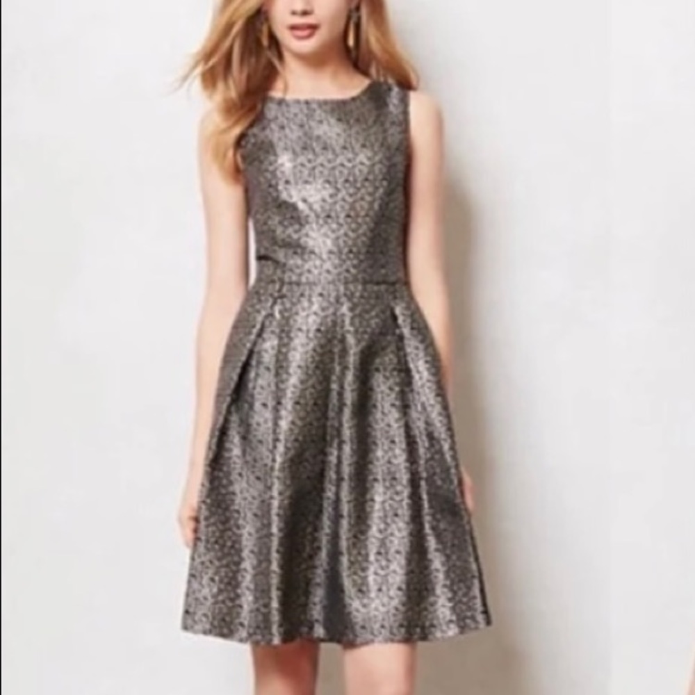 James Coviello for Anthropologie Gold and Silver Dress Size S